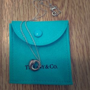 silver tiffany necklace open circle